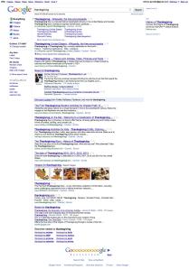 example of Google search page with various types of results
